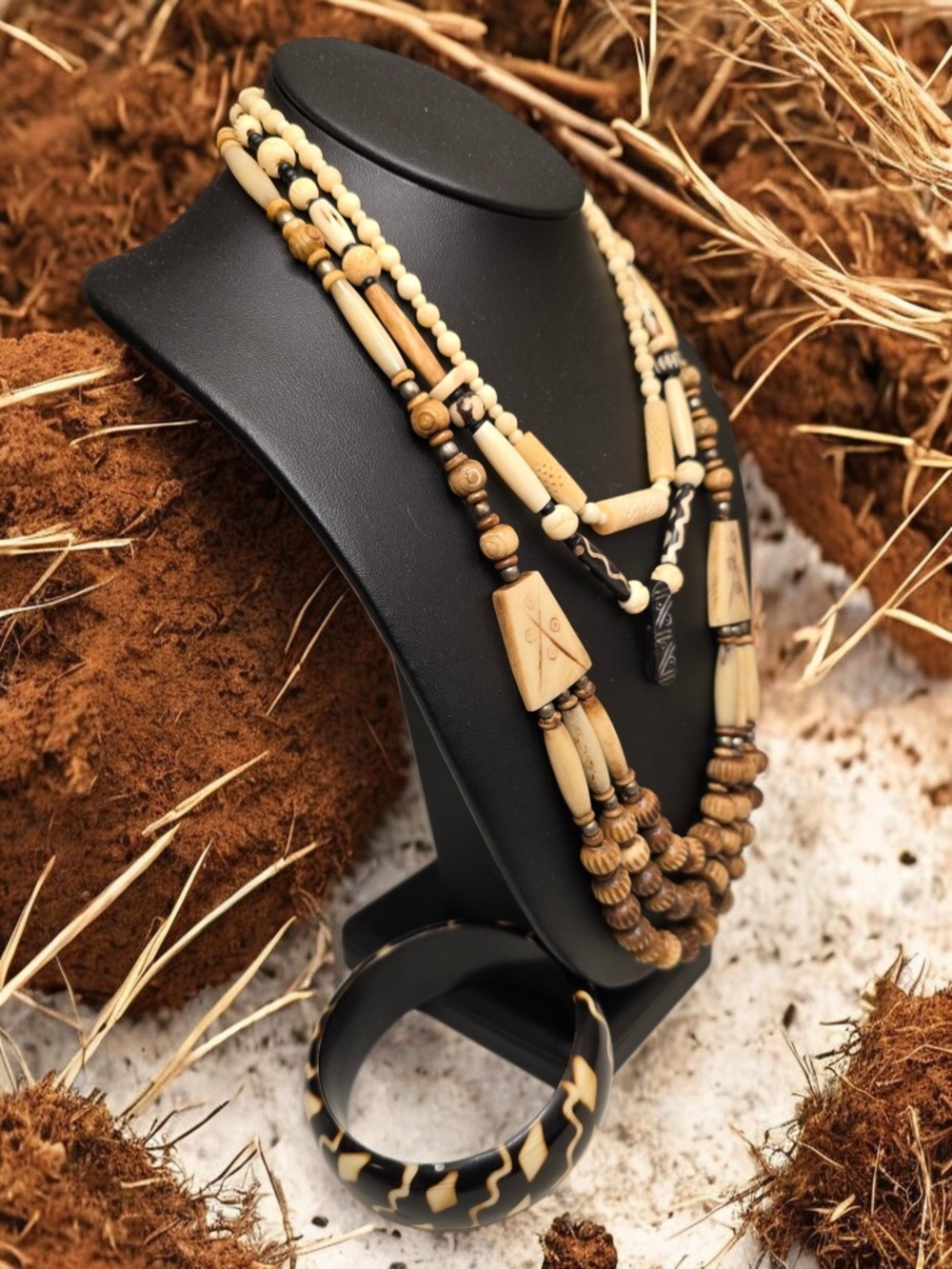 Bone Bundle - 3 Necklaces, 1 Bangle - Picture 3 of 10